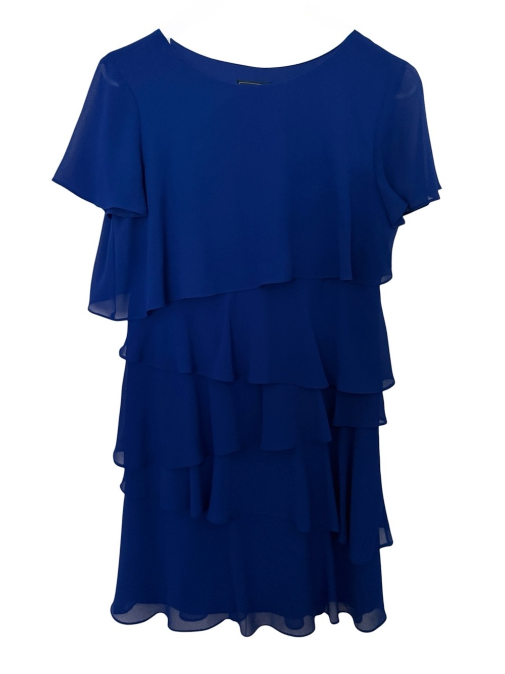 Jessica Howard Royal Blue Chiffon Tiered Cocktail Dress Women 6P 6 Petite